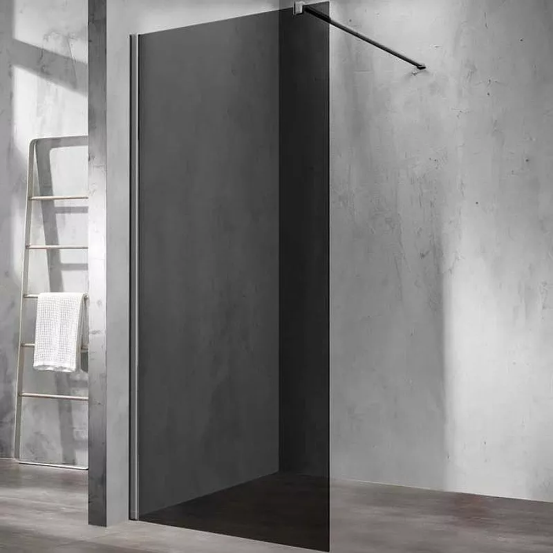 

Душевая перегородка Vincea Walk-In 120х200 вороненая сталь стекло тонированное