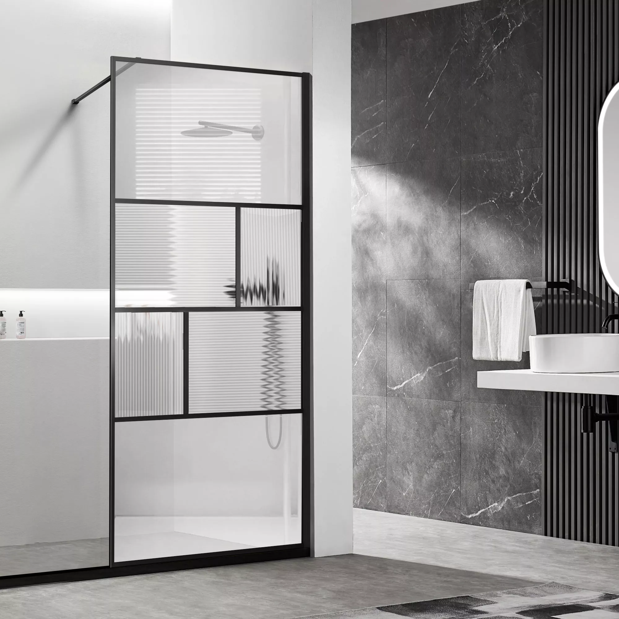 

Душевая перегородка Vincea Walk-in HP Art VSW-1HC900CFB 90 см, профиль матовый черный, стекло прозрачное, рифленое