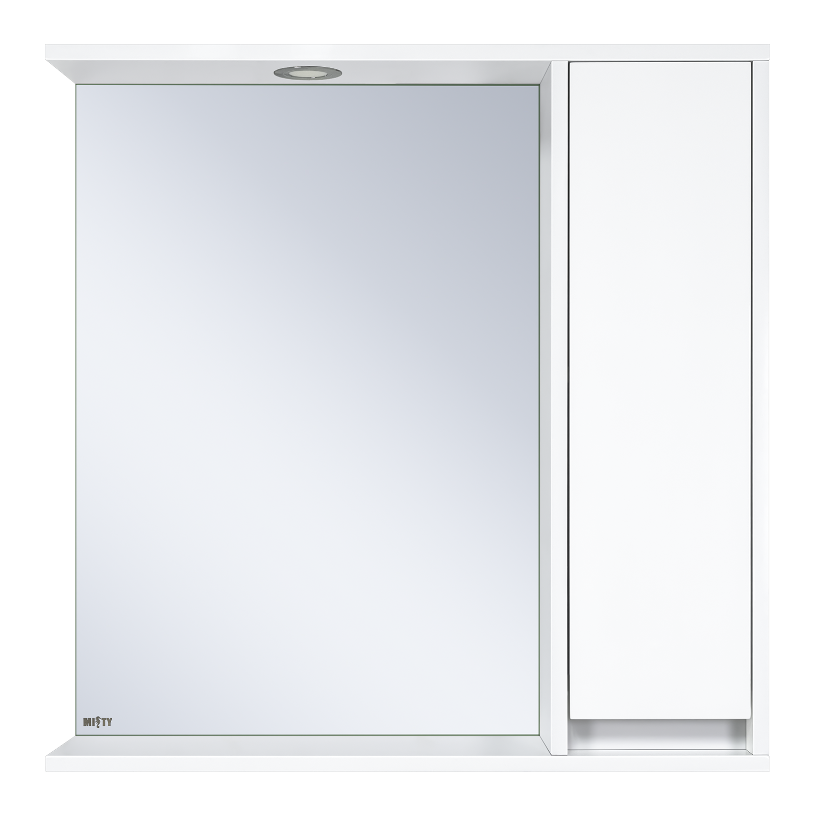 Алиса - 75 Зеркало белое с 1 шкафчиком правое Э-Али04075-01П - фото 1
