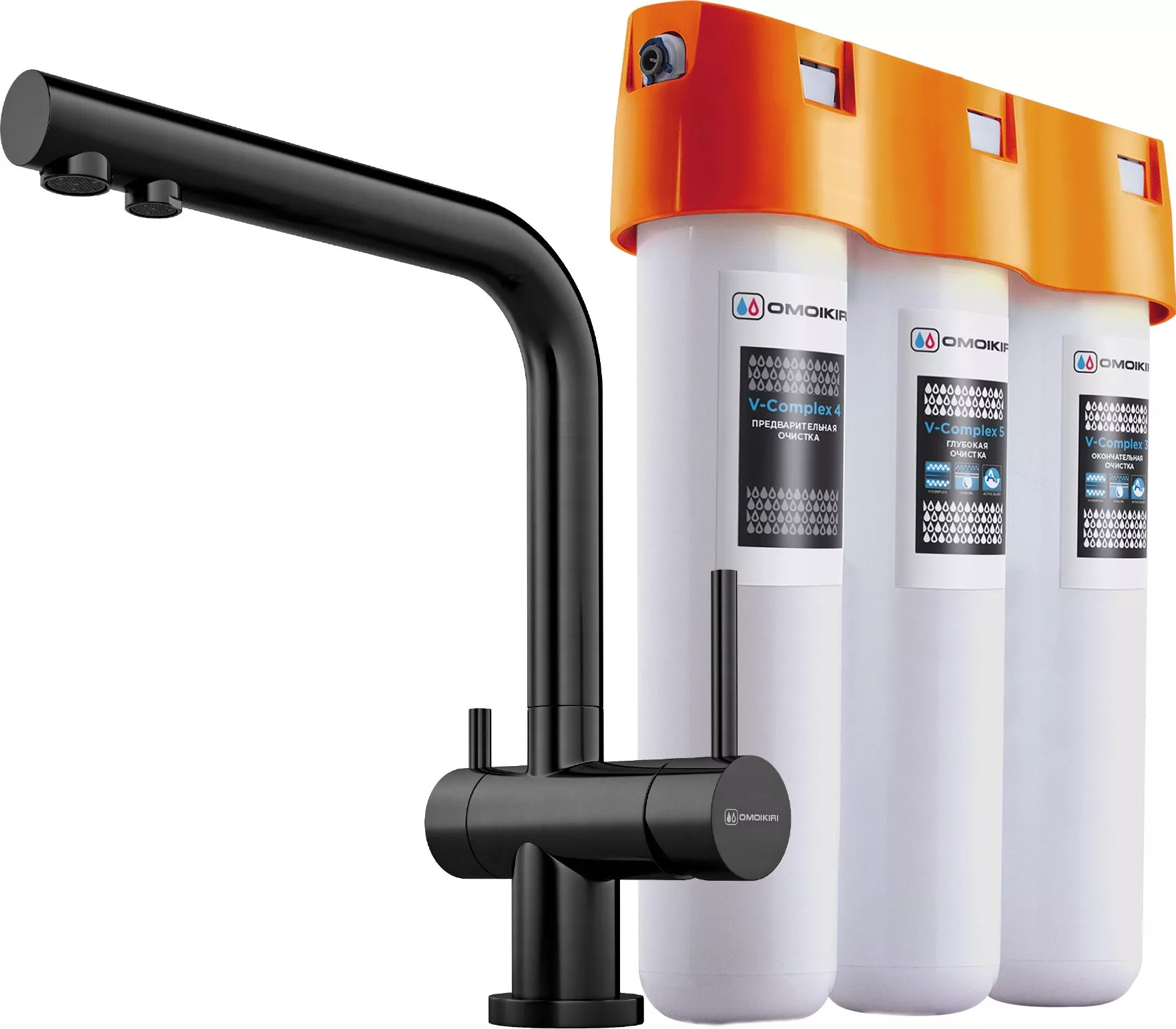 

Смеситель для кухонной мойки Omoikiri Nagano PVD-GM 4179.8028 черный, с фильтром