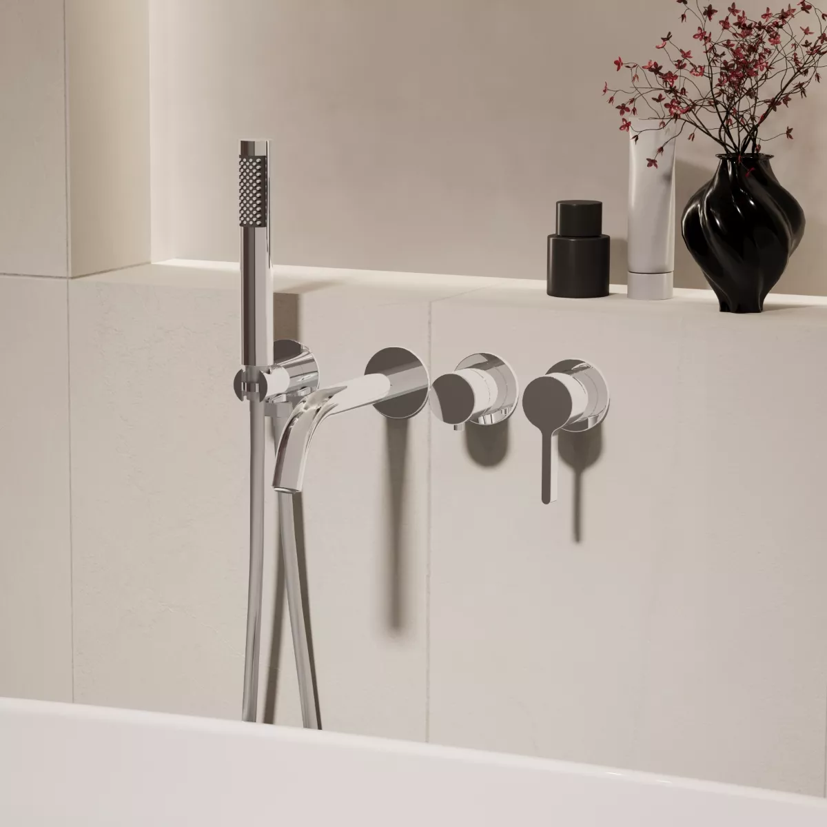 

Смеситель для ванны Vincea Villa VTFW-1VL1CH, встраиваемый, хром