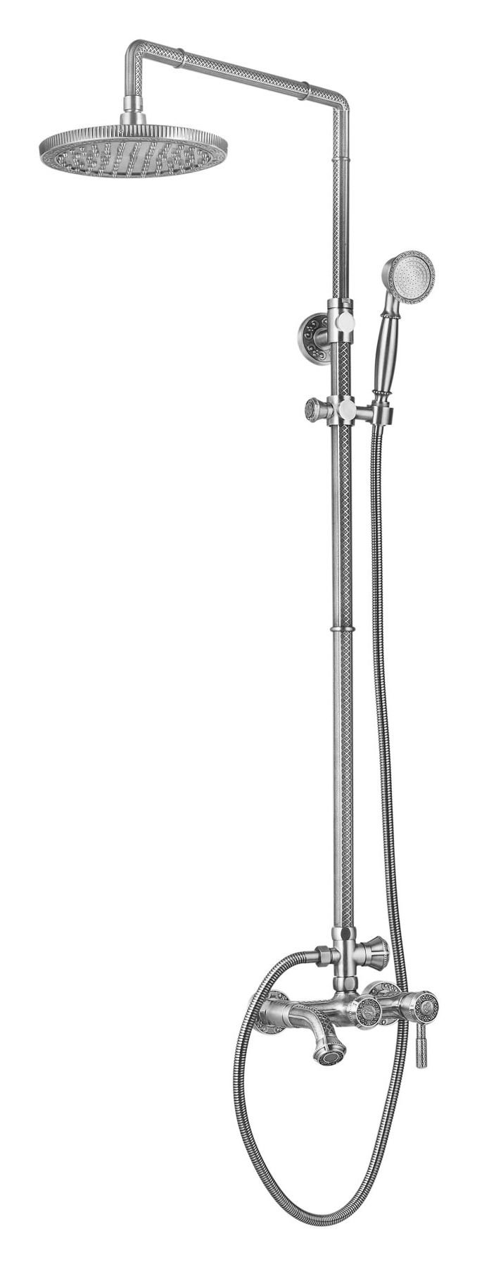 Купить Душевая стойка Zorg Antic A 201DS-SL, душевая стойка, серебро, латунь