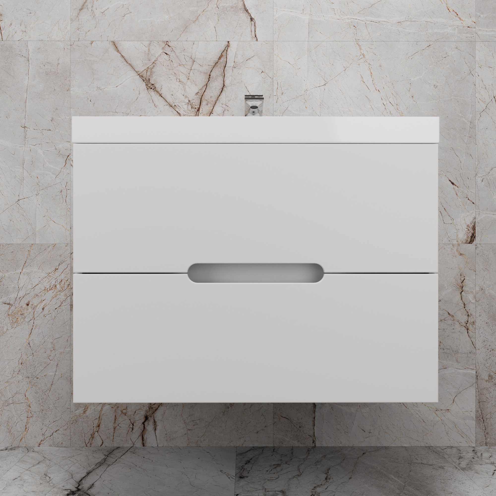 Тумба под раковину без столешницы Style Line Матис 80 подвесная белая матовая 16104₽