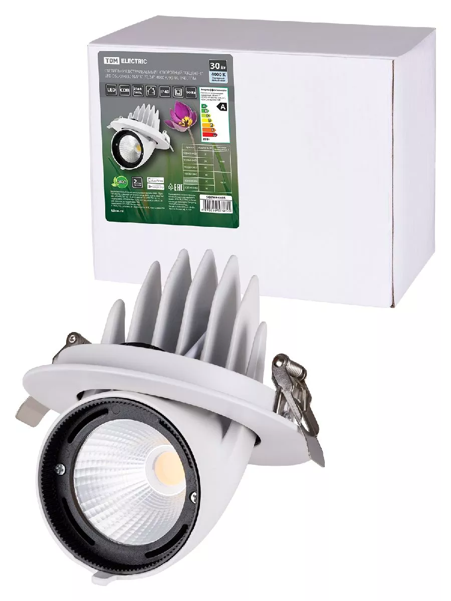 

Встраиваемый светодиодный светильник TDM Electric Акцент-1DSL-01-030-NW SQ0369-0404