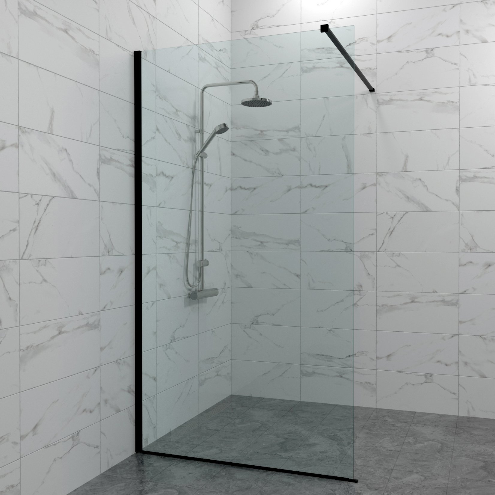 

Душевая перегородка Triton Плано 200х80 см, черный матовый