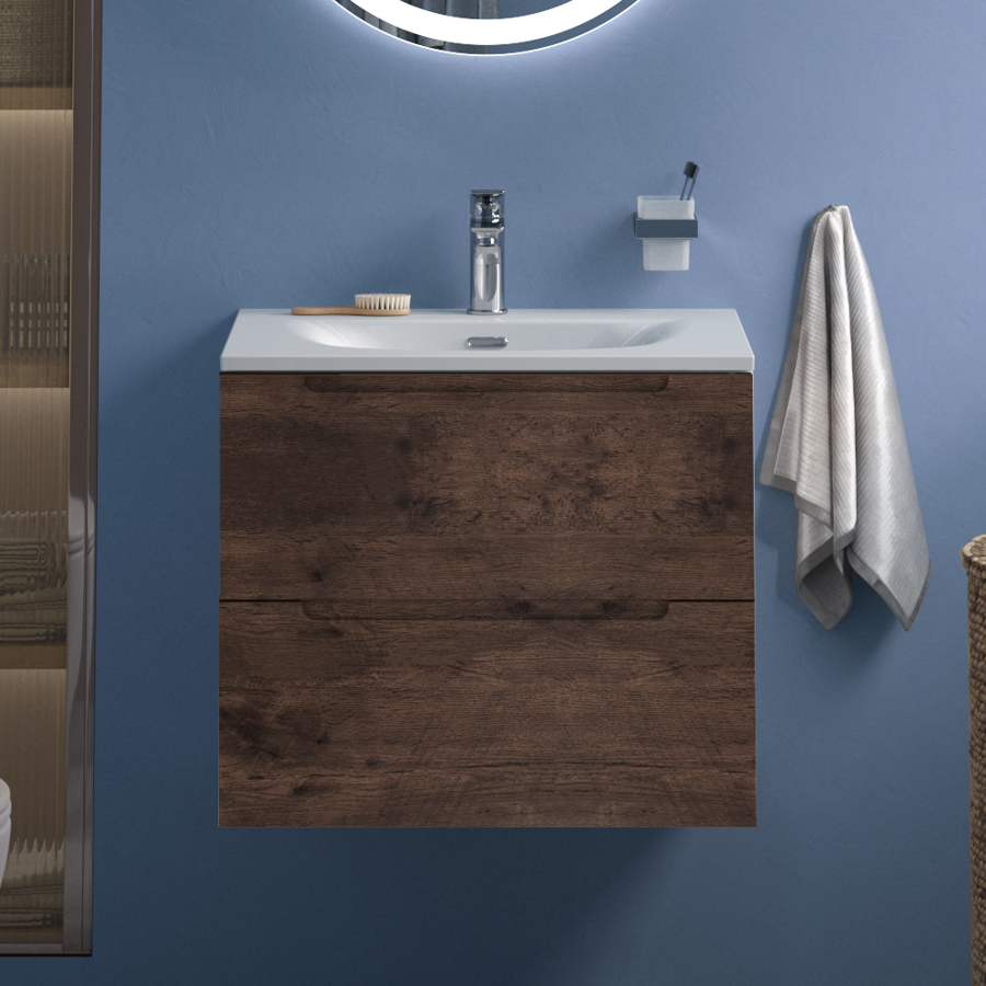 

Тумба с раковиной BelBagno Etna 70 rovere moro, раковина BB-8099-70