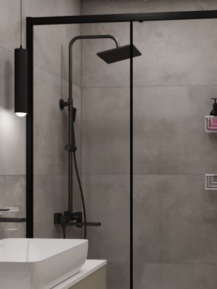 

Душевая система / Тропический душ Knotlor KN-23/GM, вороненая сталь