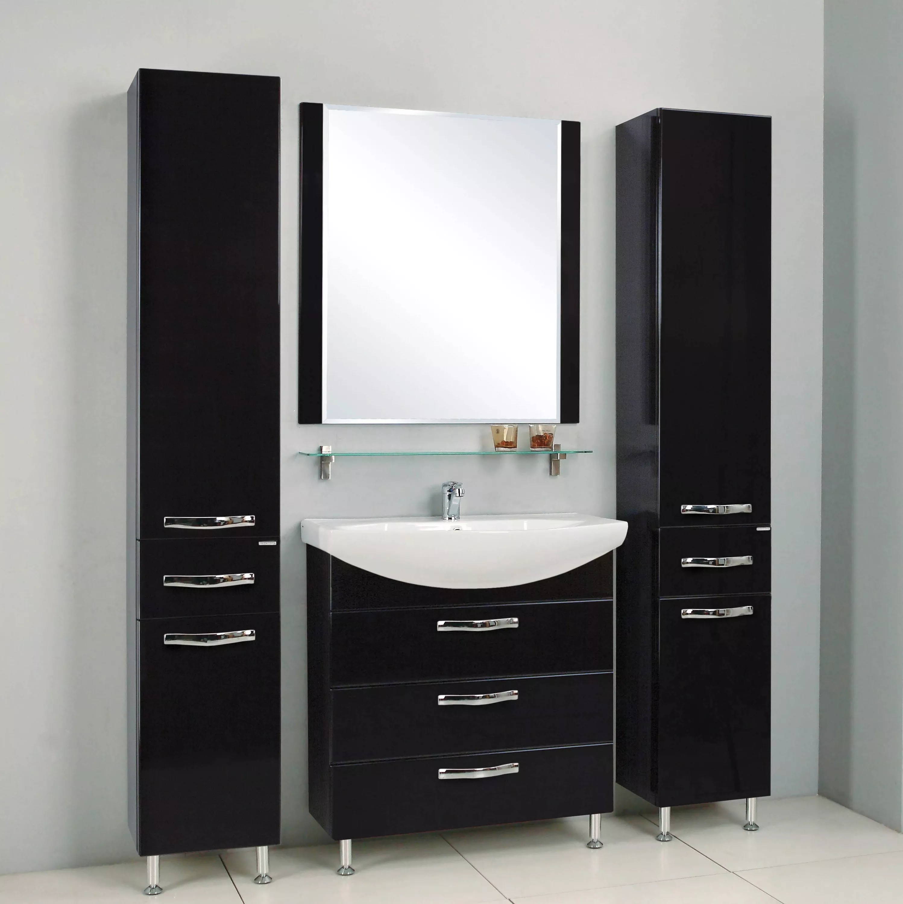 

Мебель для ванной Акватон Ария Н 80 черный глянец