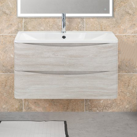 

Тумба с раковиной BelBagno Acqua 100 подвесная, rovere vintage bianco