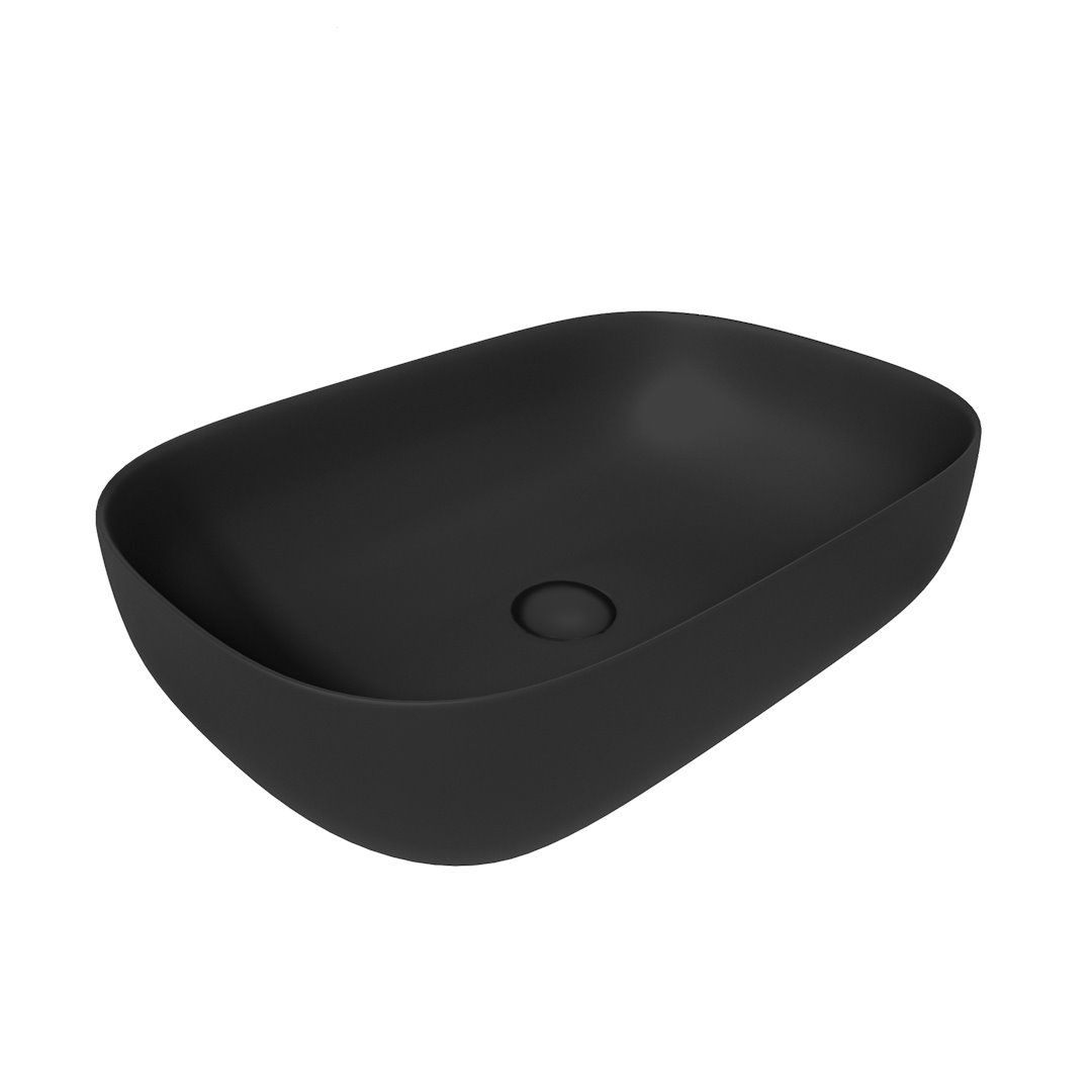 Накладная раковина STWORKI Копенгаген CO50397 60 матовая черная прямоугольная 10904₽