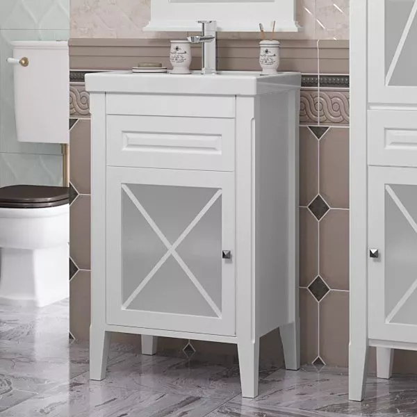 

Тумба с раковиной Opadiris Палермо 50 L белая матовая