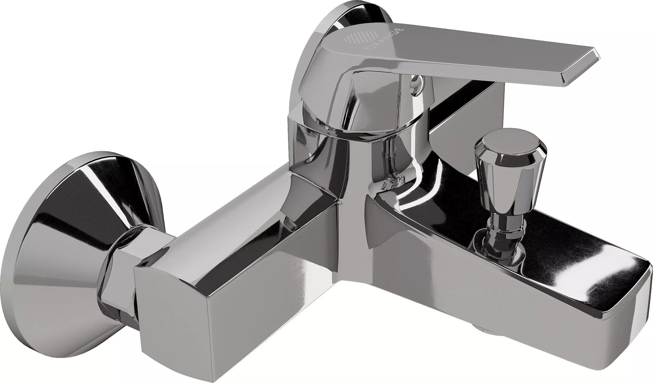 Смеситель для ванны с душем DIWO Смоленск SM-03cr хром, однорычажный, настенный, глянцевый