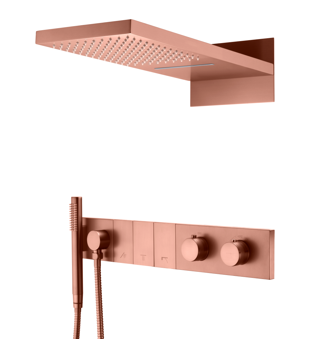 

Душевой комплект Boheme Zodiac 133-CB термостат, С ВНУТРЕННЕЙ ЧАСТЬЮ, copper brushed