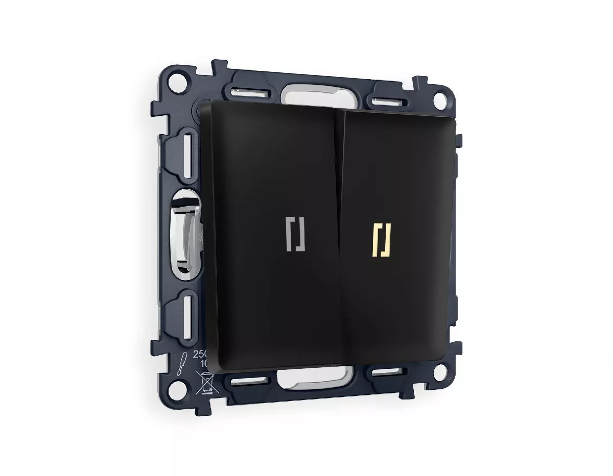 

Комплект механизма 2-кл проходного выключателя с подсветкой Ambrella Volt Alfa MA804030