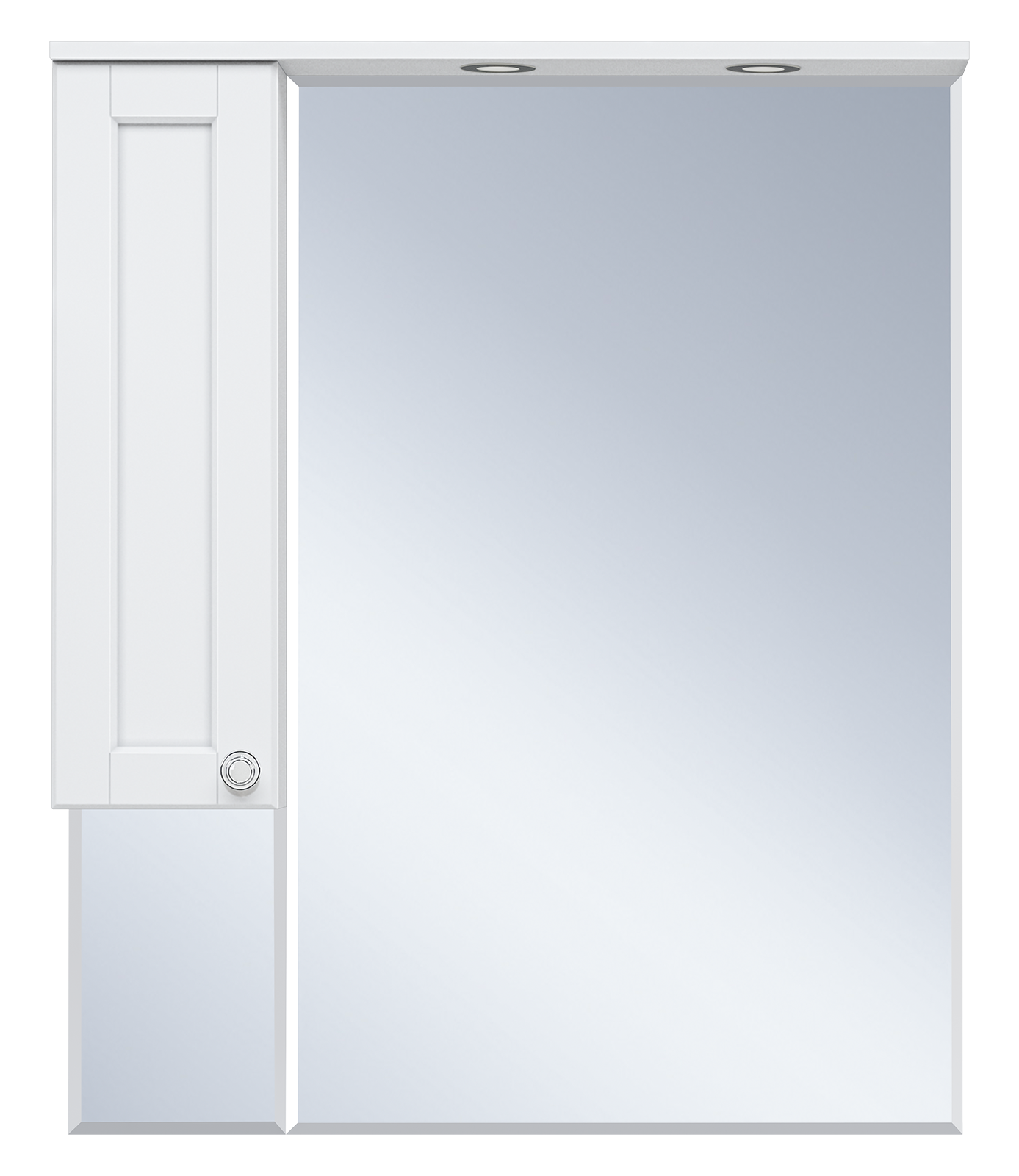 

Зеркало Misty Латте 85 L c подсветкой, белая эмаль