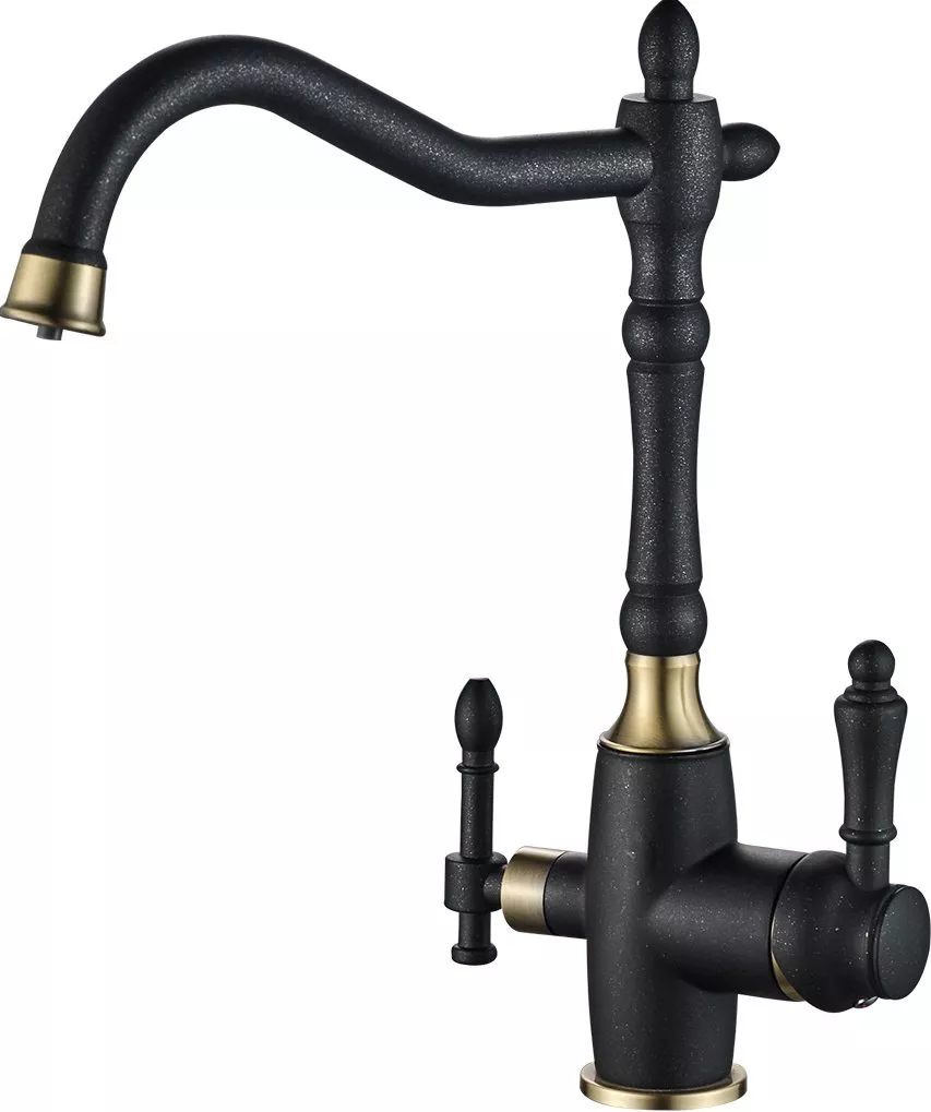 

Смеситель для кухни Steel Hammer SH 812 BLACK BR с подключением к фильтру черный, бронза