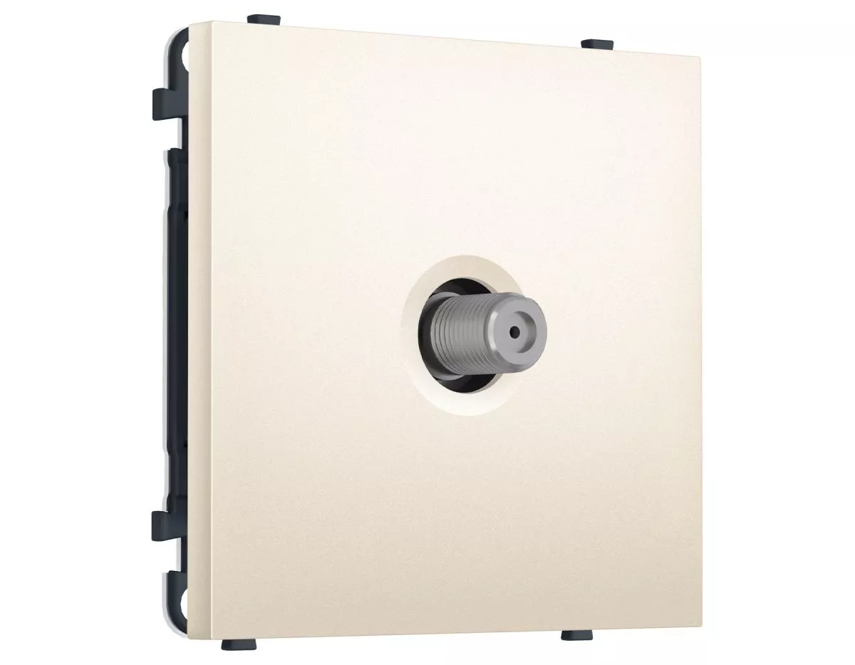 Комплект механизма ТВ-розетки SAT (Жемчужно-кремовый) Ambrella Volt QUANT PRO MS253050