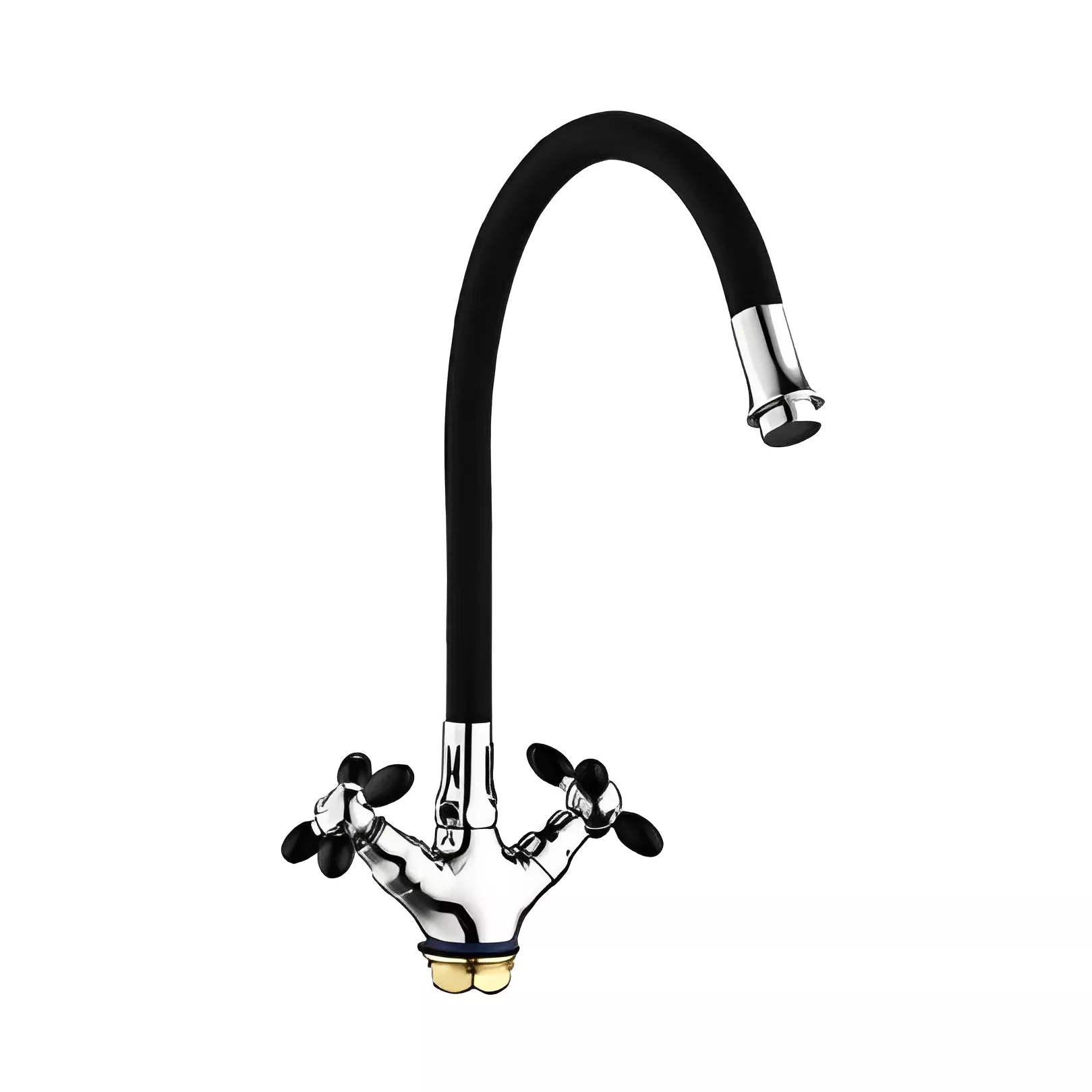 

Смеситель для кухонной мойки Fashun A44127-7 с гибким изливом хром, черный