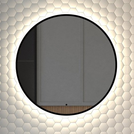 

Зеркало круглое Defesto Aura DF 2983R 60x60, с нейтральной подсветкой, инфракрасный выключатель, черное