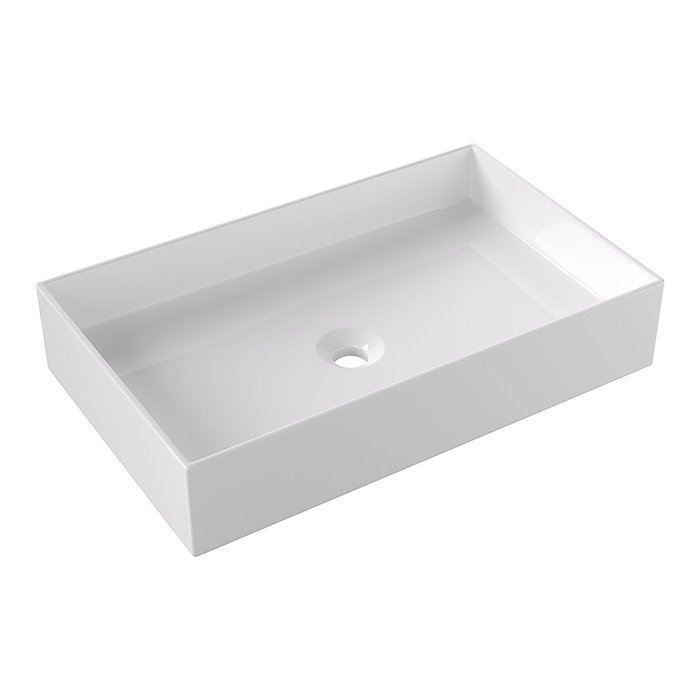 

Alice Раковина HIDE 60x37хВ12, накладная, без отверстия под смеситель, белый глянцевый