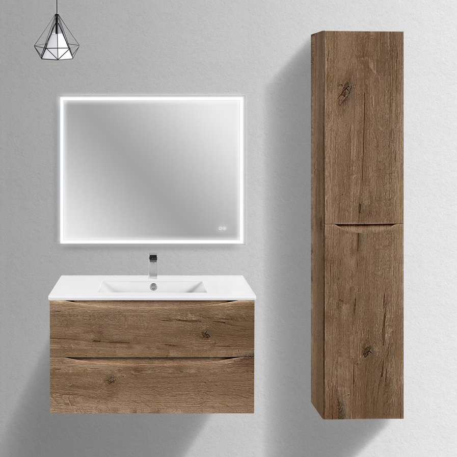 

Мебель для ванной комнаты Vincea Mia Slim 90, 2 ящика, дуб винтаж