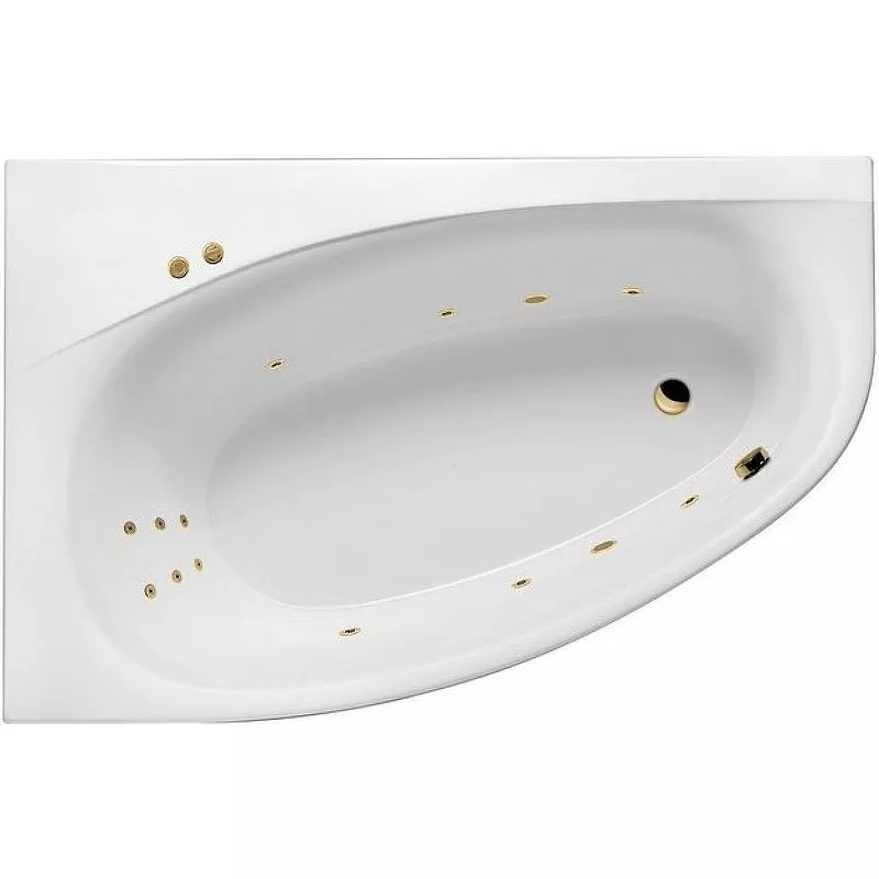 

Акриловая ванна Excellent Kameleon 170x110 белая золото левая с гидромассажем
