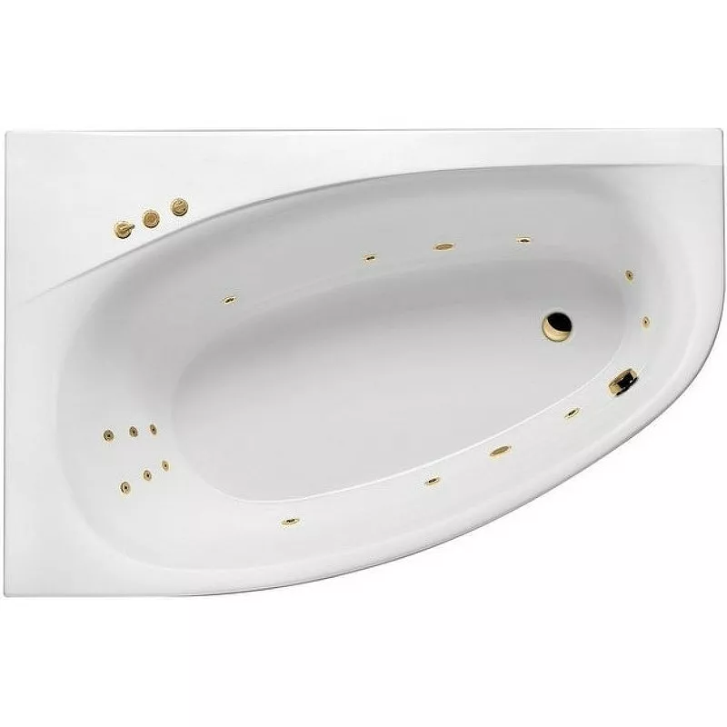 

Акриловая ванна Excellent Kameleon 170x110 белая золото левая с гидромассажем