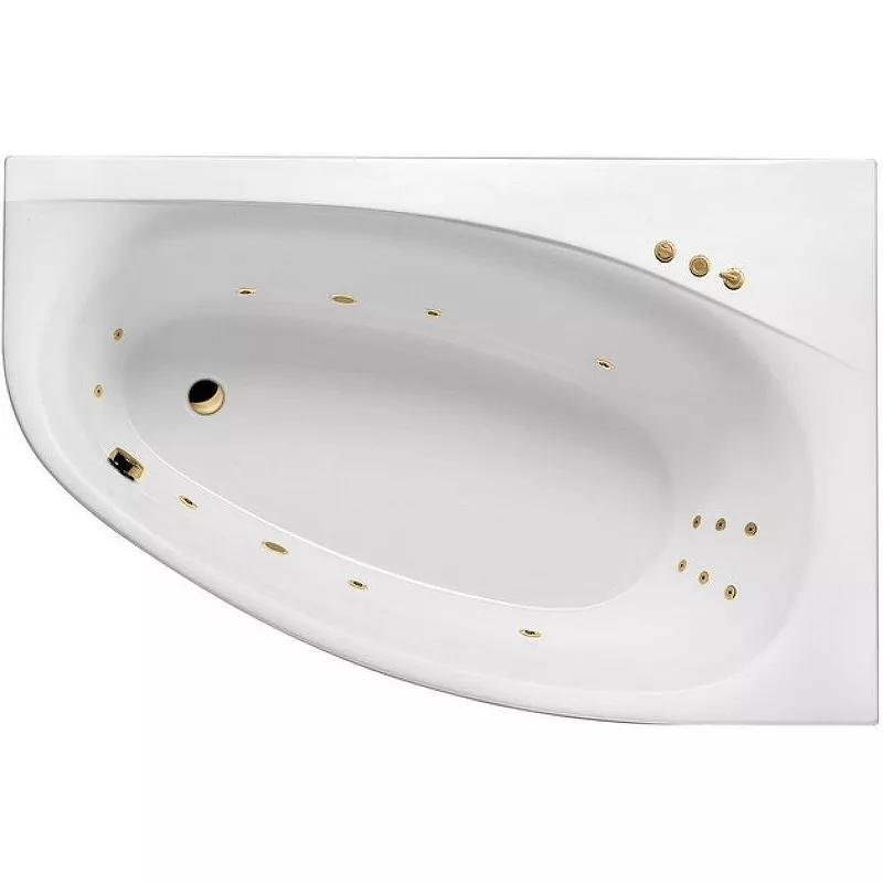 

Акриловая ванна Excellent Kameleon 170x110 белая золото правая с гидромассажем