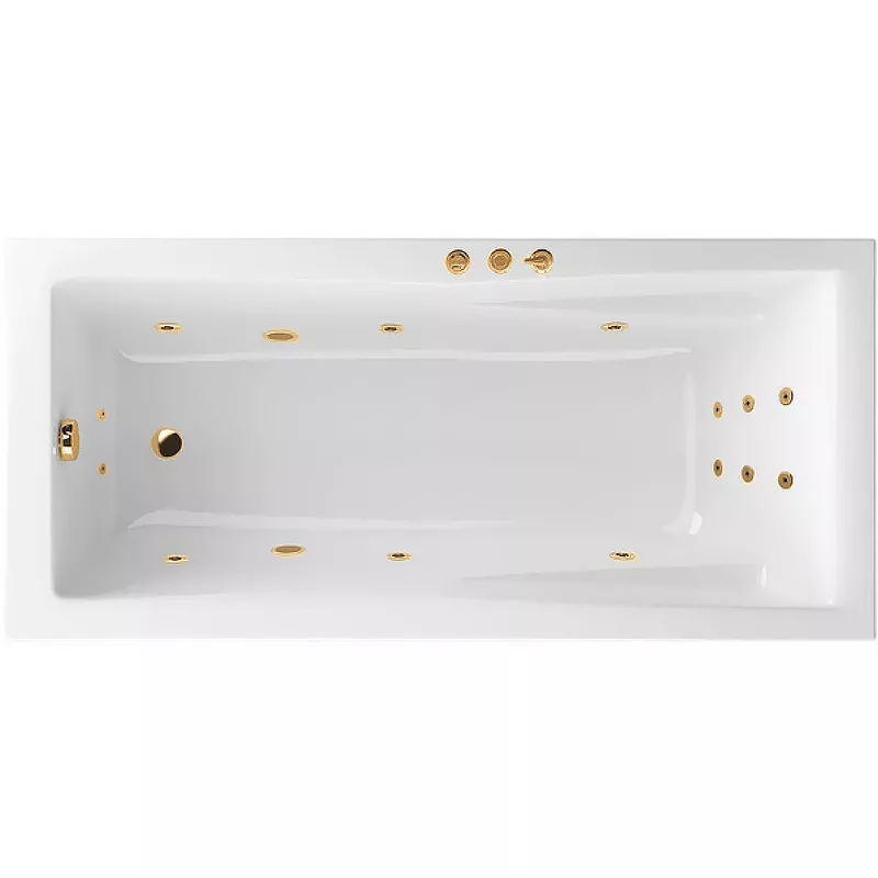 

Акриловая ванна Excellent Palace 180x80 белая золото с гидромассажем