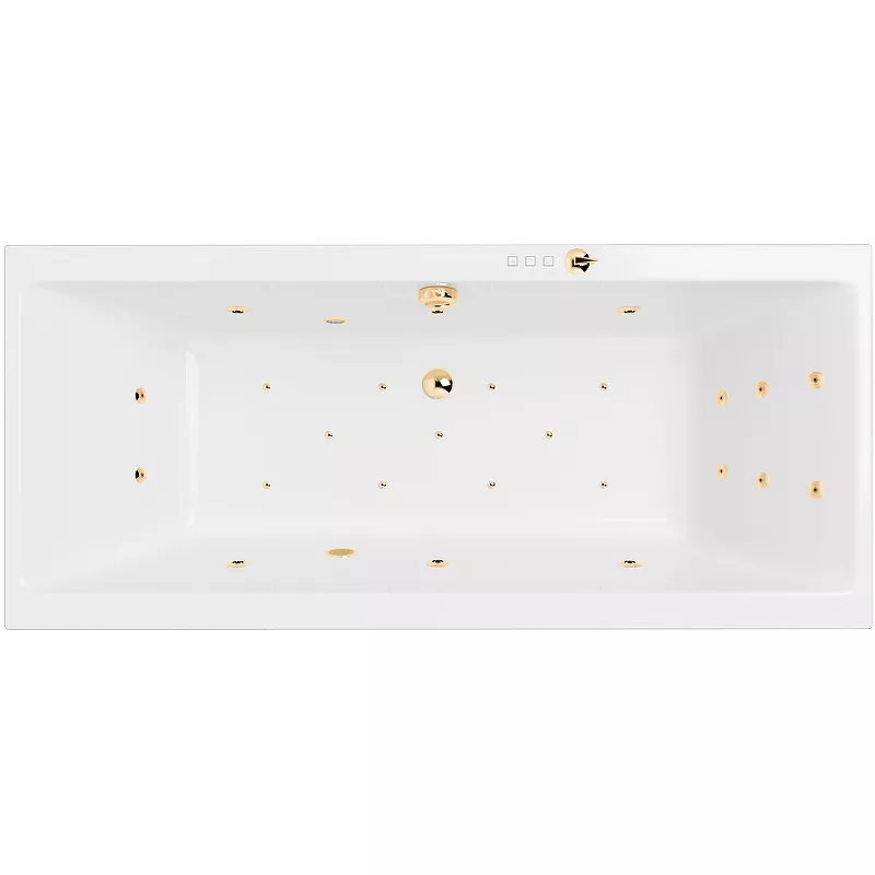 

Акриловая ванна Excellent Pryzmat Slim 160x75 белая золото с гидромассажем