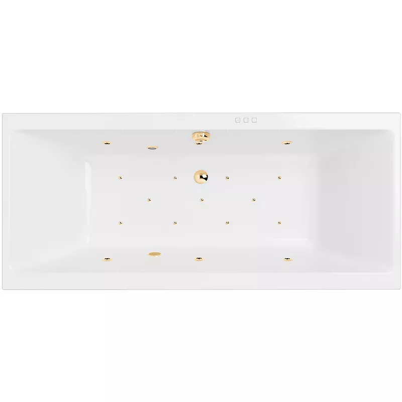 

Акриловая ванна Excellent Pryzmat Slim 180x80 белая золото с гидромассажем