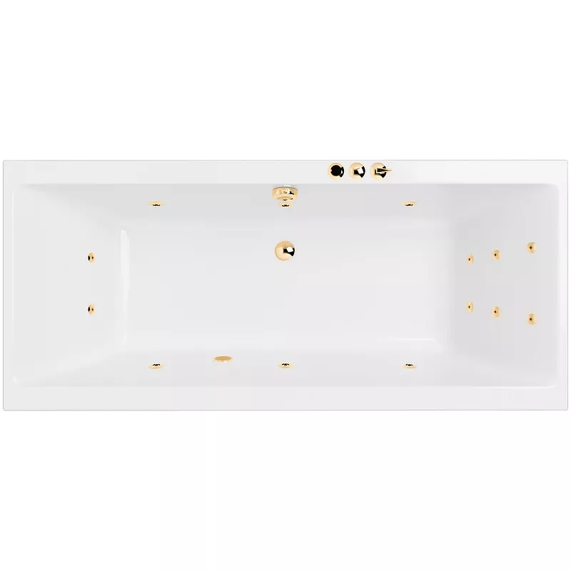 

Акриловая ванна Excellent Pryzmat 190х90 белая золото с гидромассажем