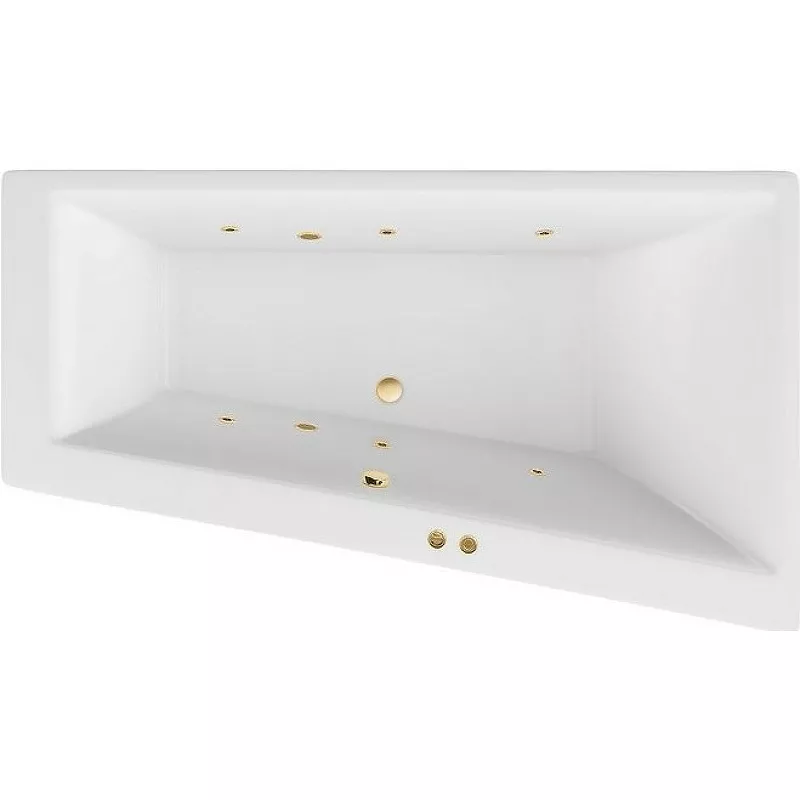 

Акриловая ванна Excellent Sfera Slim 170х100 правая белая золото с гидромассажем