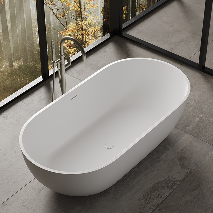 DEA DESIGN Shadow Ванна отдельностоящая 178x88xh52 см из композита Solid surface с сифоном и дклапаном цвет White 18 224371₽