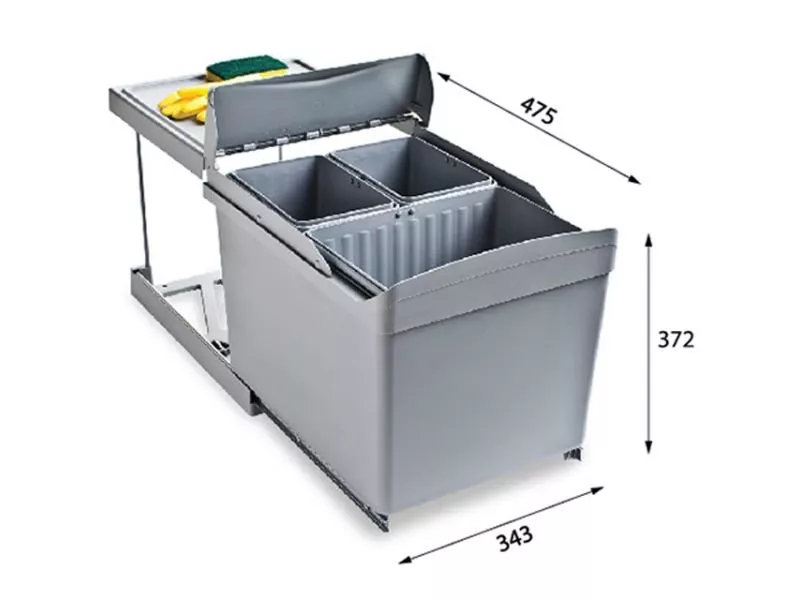 Система сортировки мусора ALBIO 30 1X16 L+2X7,5 L ALVEUS,