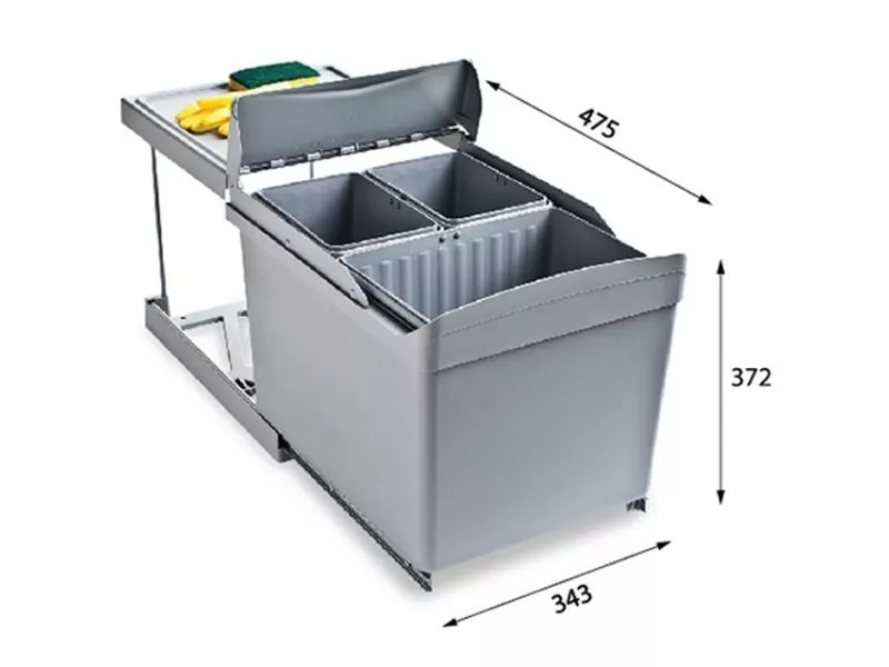 

Система сортировки мусора ALBIO 30 1X16 L+2X7,5 L ALVEUS,