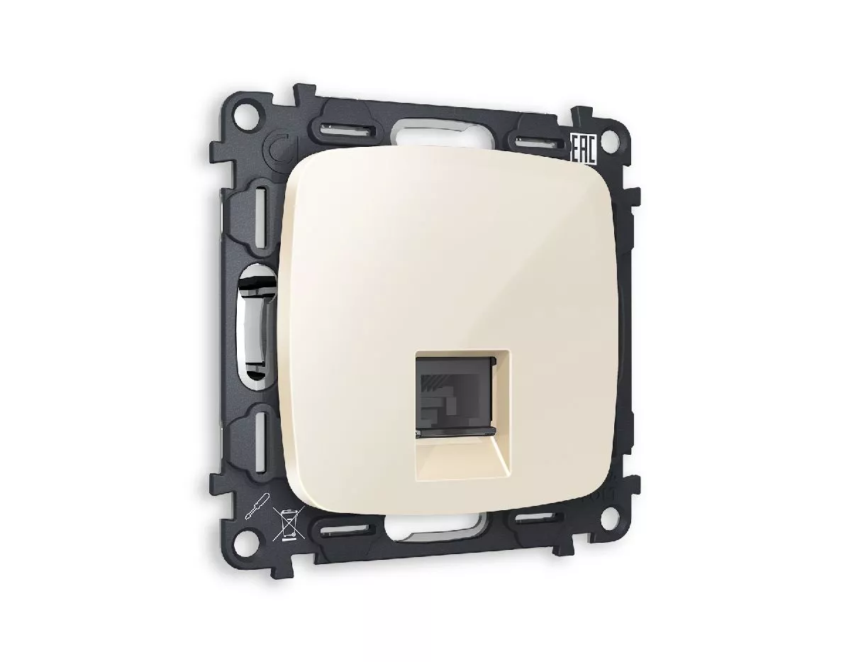 

Комплект механизма компьютерной розетки RJ-45(8P8C) CAT6 со шторкой Ambrella Volt Omega MO312010