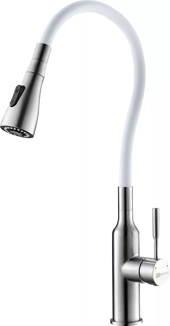

Смеситель для кухни Lemark Expert LM5082S-White хром, белый