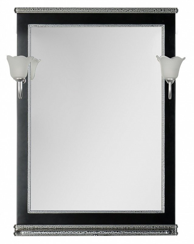 Зеркало Aquanet Валенса 70 черный краколет, серебро 180298 - фото 1