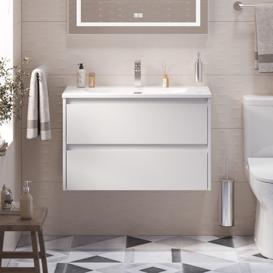 

Тумба с раковиной BelBagno Kraft 39 80 bianco opaco, раковина BB-8099-3-80