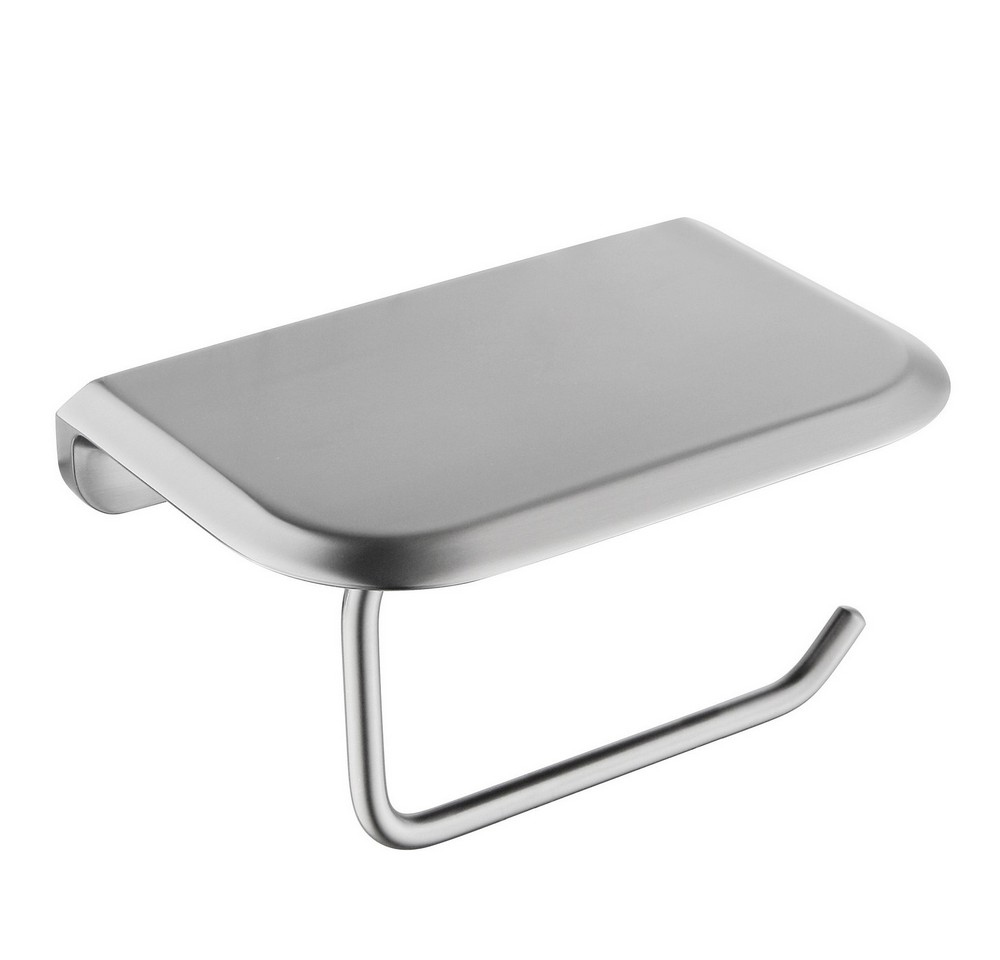 Держатель для туалетной бумаги Abber Nord AA1530SP настенный, сатин, с полкой