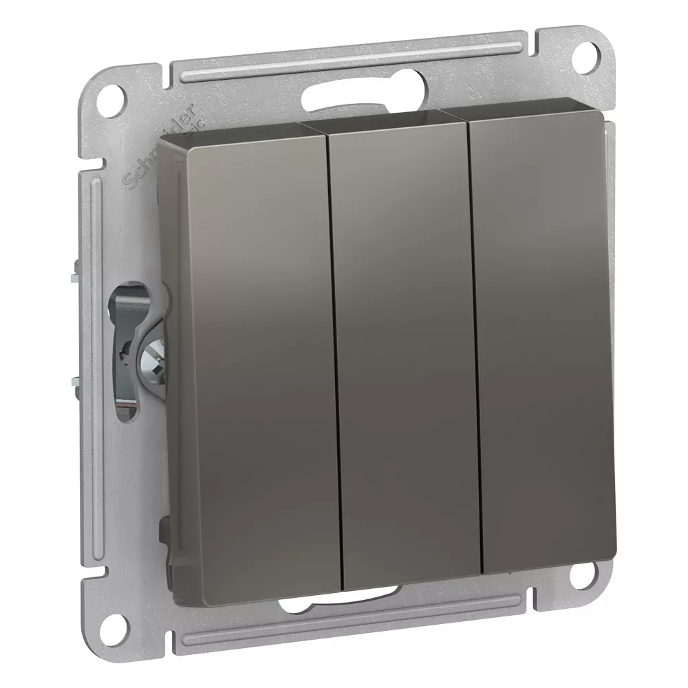 

Выключатель 3-клавишный сх.1+1+1, 10АХ Systeme Electric AtlasDesign Сталь ATN000931