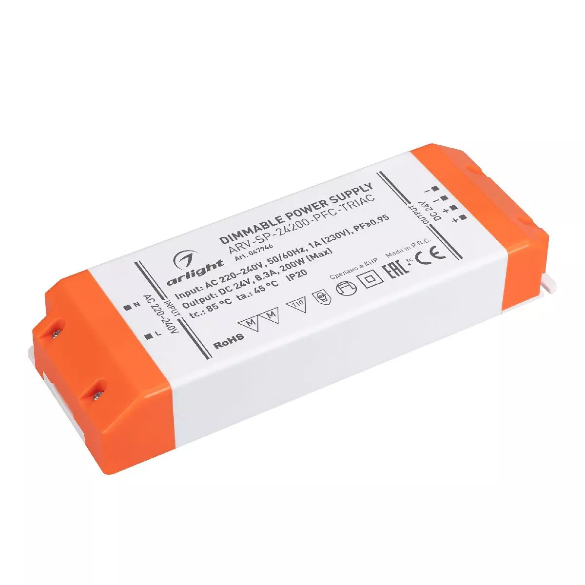 

Блок питания Arlight ARV-SP-24200-PFC-TRIAC (24V, 8.3A, 200W) 047946