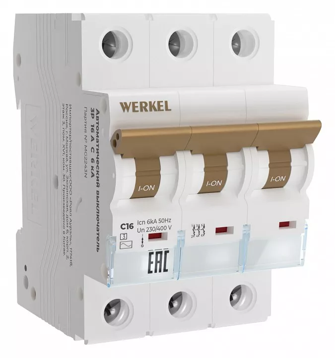 Автоматический выключатель 3P Werkel Автоматические выключатели W903P166 - фото 1