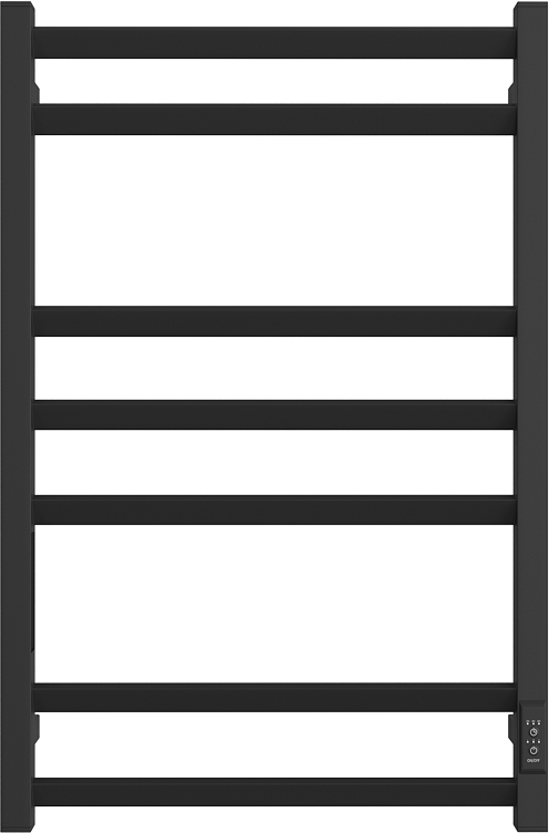 Полотенцесушитель электрический Двин U plaza neo 4657801249822 80x50 см, подключение справа, слева, черный матовый, лесенка, из стали