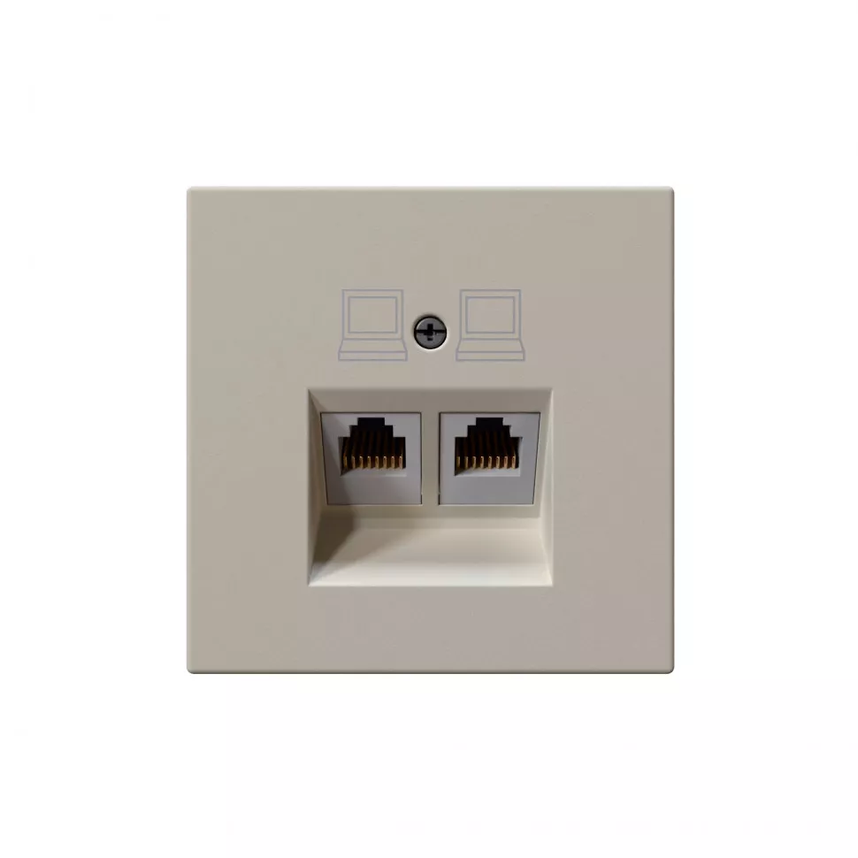 

Интернет-розетка RJ45 двойная с накладкой, цвет Сахара Jasmart FD6106SH