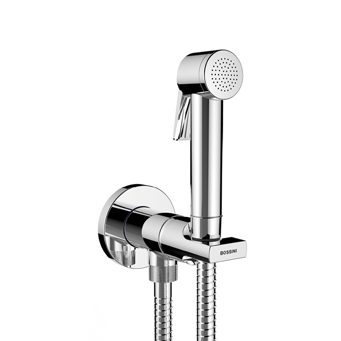 

BOSSINI (PALOMA FLAT) Комплект гигиенический: лейка с клапаном подачи воды, монокомандный смеситель, шланг A03045,метал. 1250 мм, хром (030)