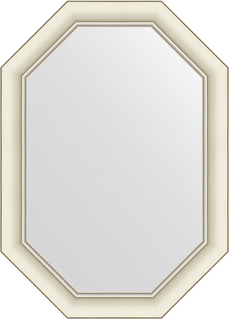 

Зеркало Evoform Octagon BY 7433 51х71 белый с серебром, в багетной раме