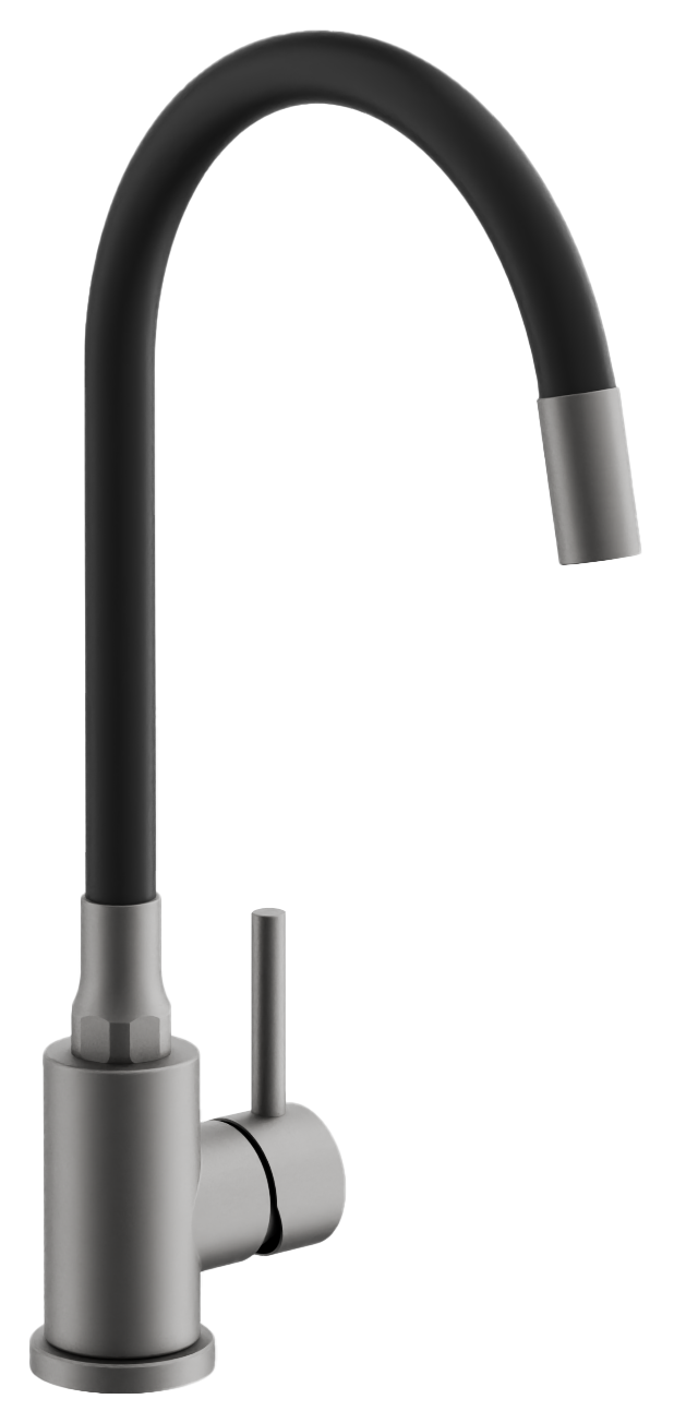 

Смеситель для кухни BELZ B810 B73810-3 с гибким изливом, оружейная сталь