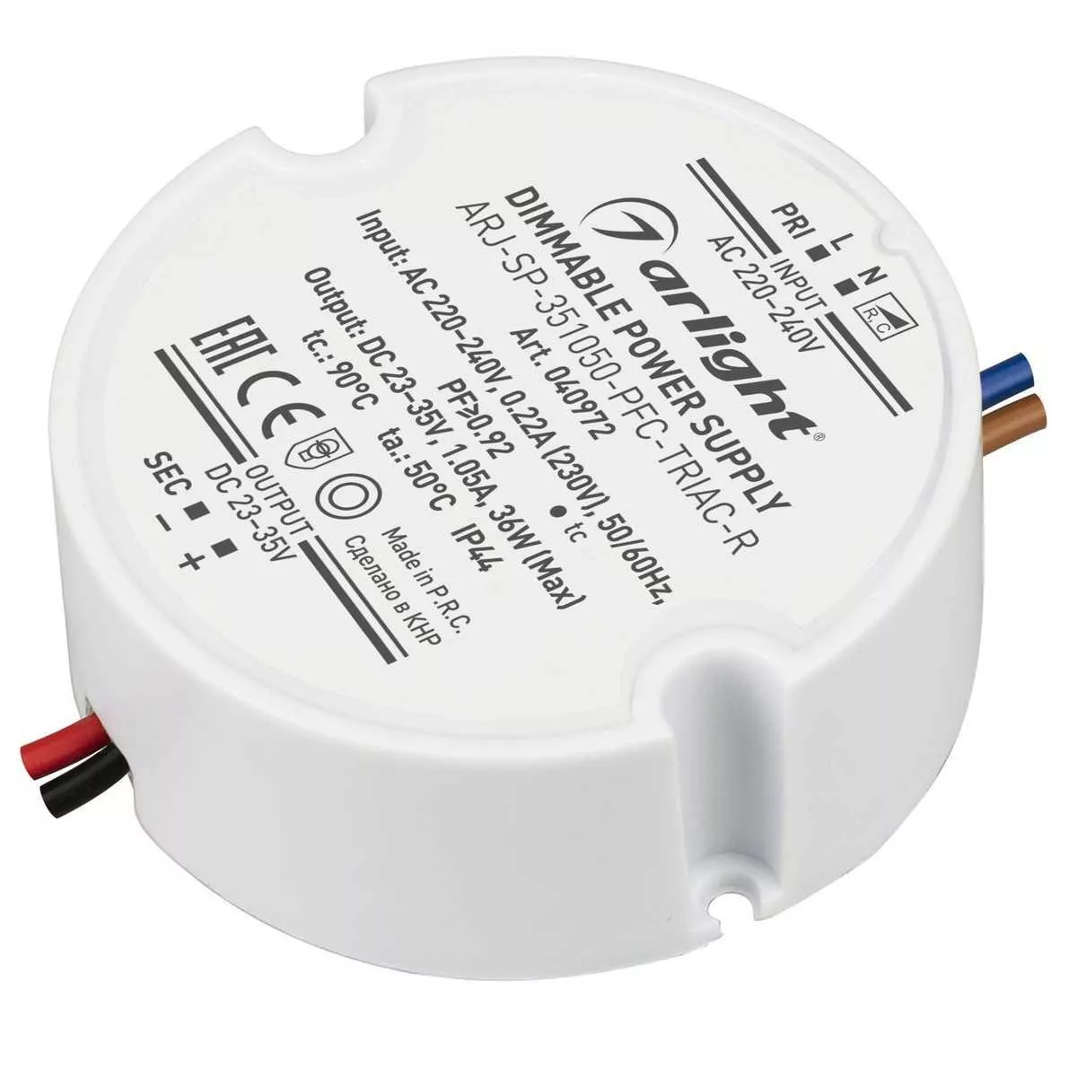 

Драйвер Arlight ARJ-SP-351050-PFC-Triac-R 23-35V 36W IP44 1,05A 040972